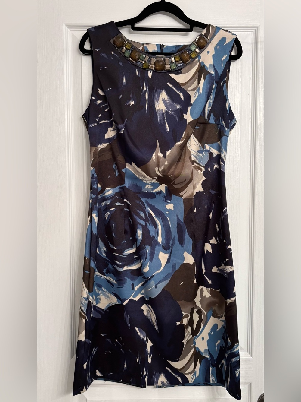 connected apparel Navy and Brown Floral Print Dress
